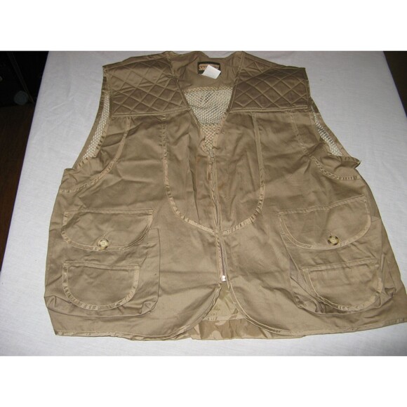 SafTbak Vest Mens XXL 2XL Fly Fishing Hunting Brown Outdoors Mesh Back Lining - Picture 1 of 3